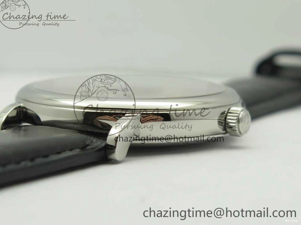 MIROTIME 0419 Portofino Automatic SS FKF 1:1 Best Edition White Dial SS Markers on Black Leather Strap A QuickDry 7138